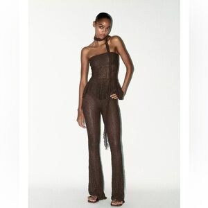 ZARA LACE FLARE PANTS